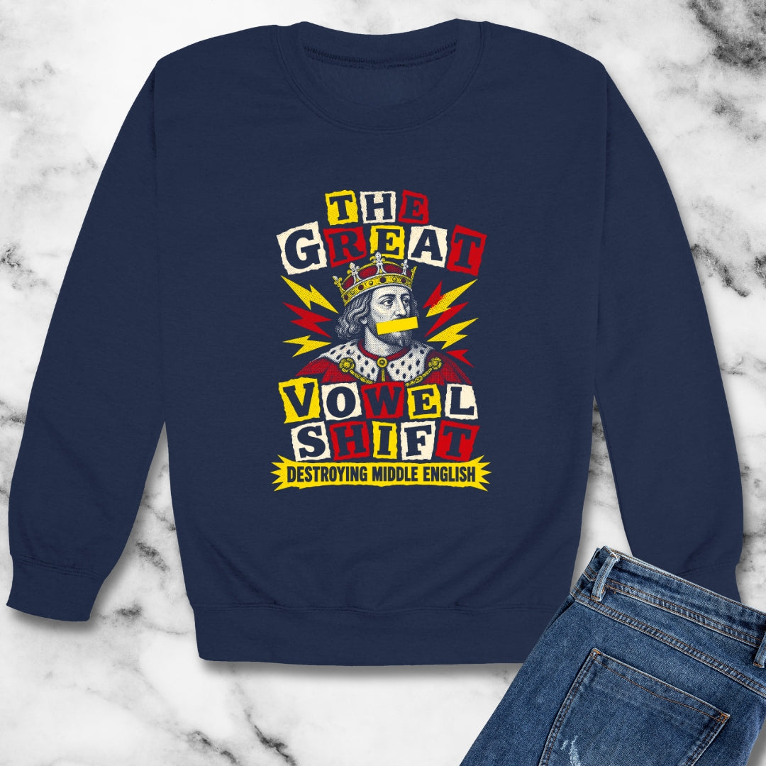 Great Vowel Shift Punk Unisex Heavy Crewneck Sweatshirt