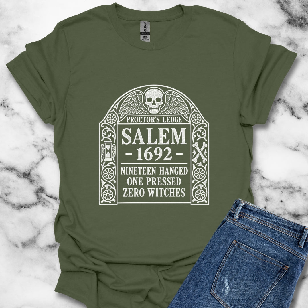 Proctor's Ledge Salem 1692 Zero Witches T-Shirt