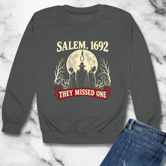 Salem 1692 They Missed One - Dark Unisex Heavy Crewneck Sweatshirt