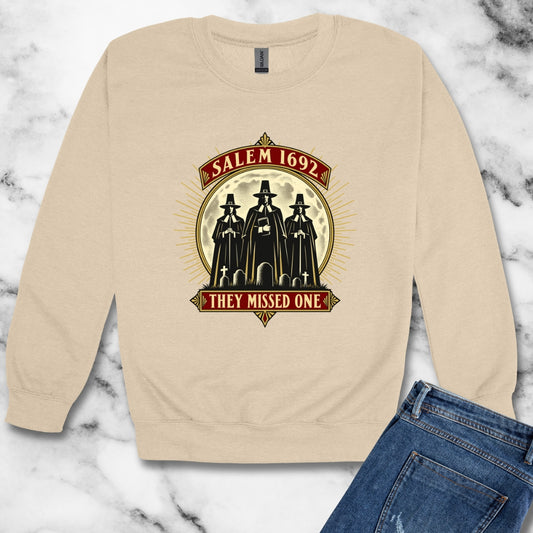 Salem 1692 They Missed One - Light Unisex Heavy Crewneck Sweatshirt