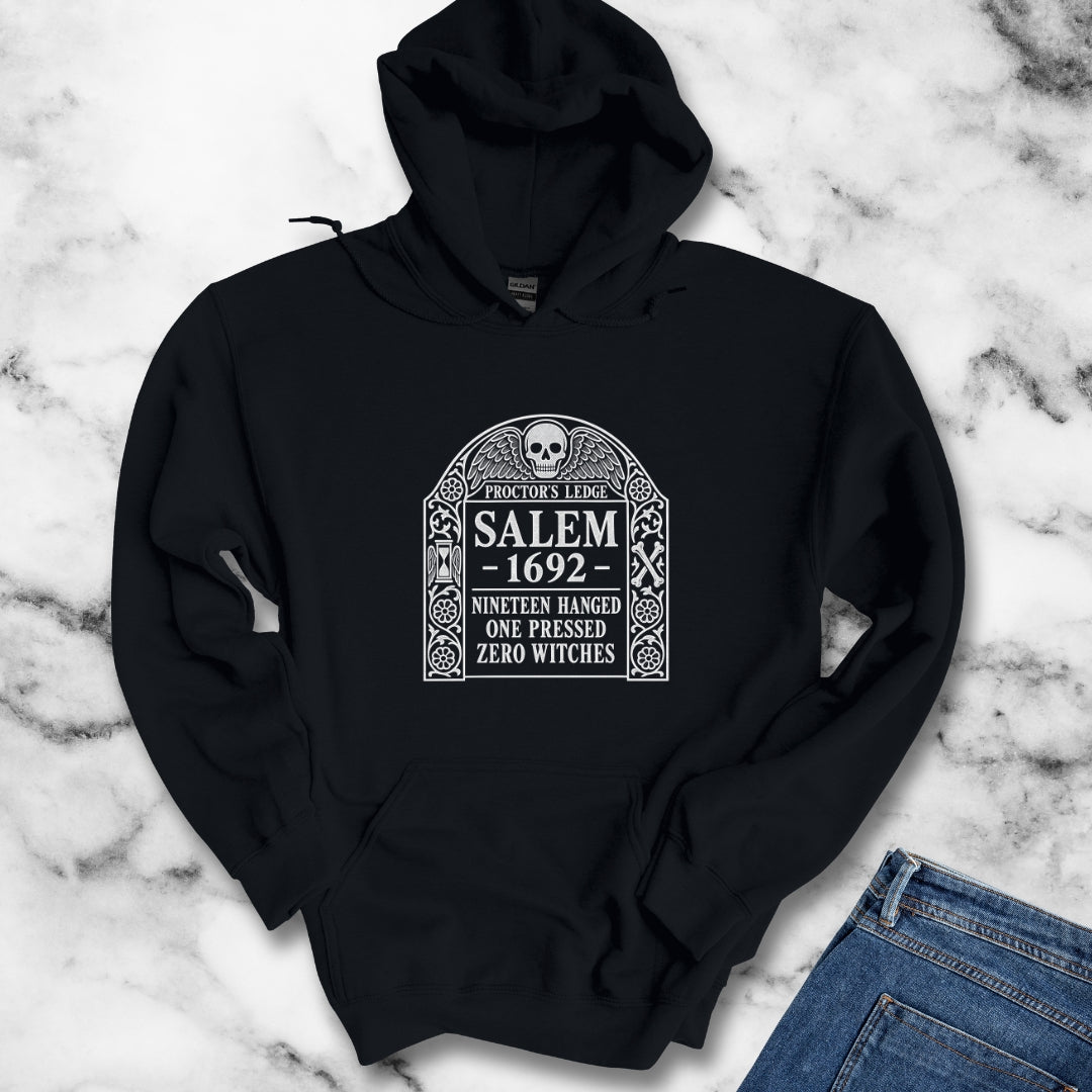Proctor's Ledge Salem 1692 Zero Witches Hoodie