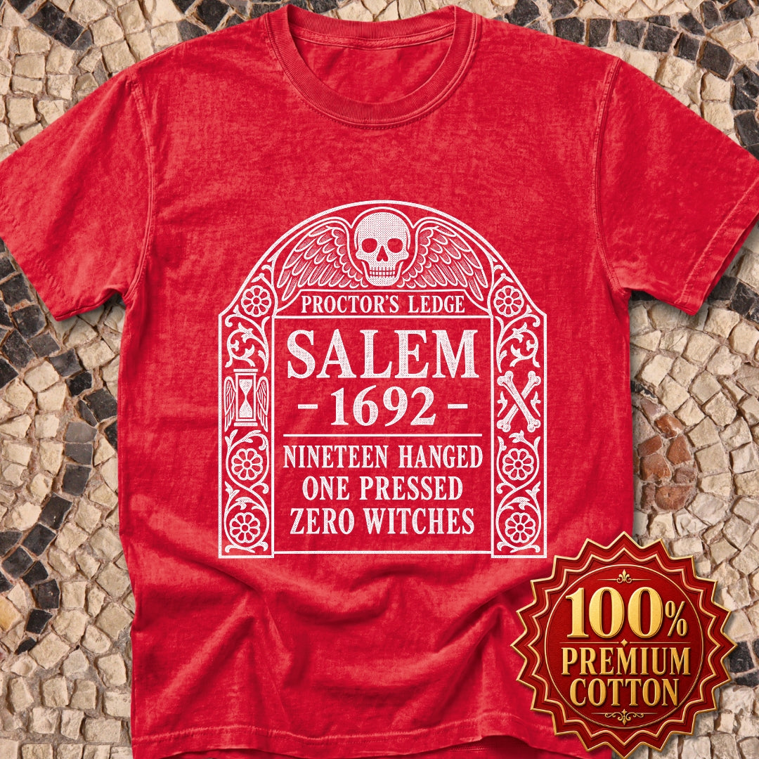 Proctor's Ledge Salem 1692 Zero Witches Premium Tee