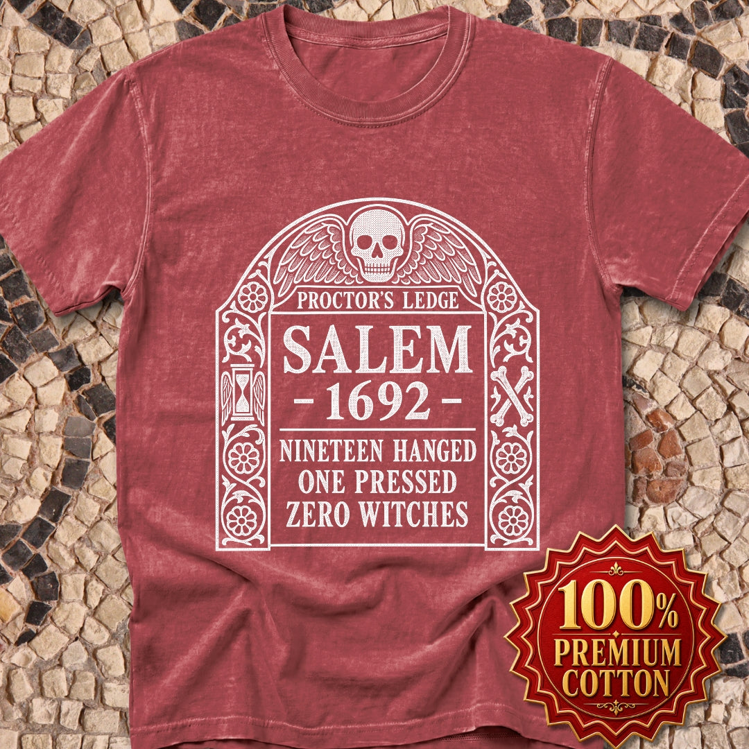 Proctor's Ledge Salem 1692 Zero Witches Premium Tee