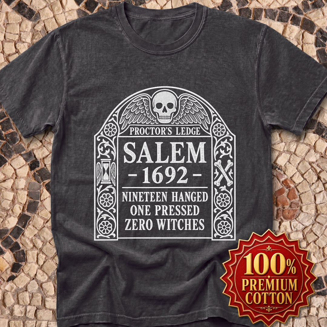 Proctor's Ledge Salem 1692 Zero Witches Premium Tee