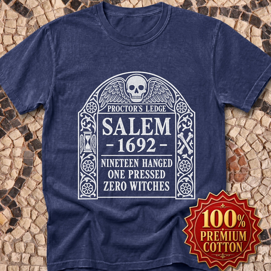 Proctor's Ledge Salem 1692 Zero Witches Premium Tee