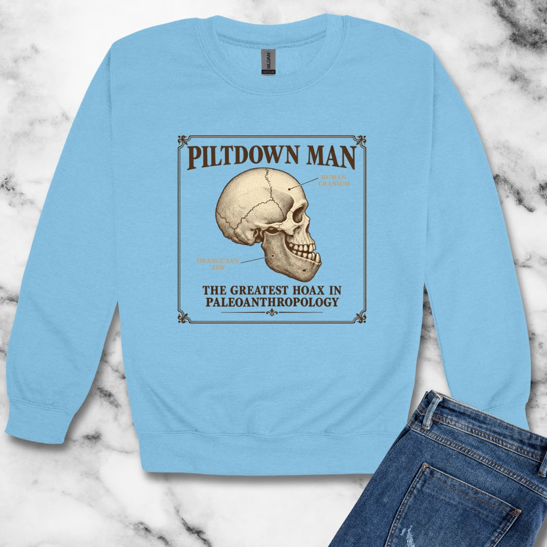 Piltdown Man Scientific Illustration Unisex Heavy Crewneck Sweatshirt