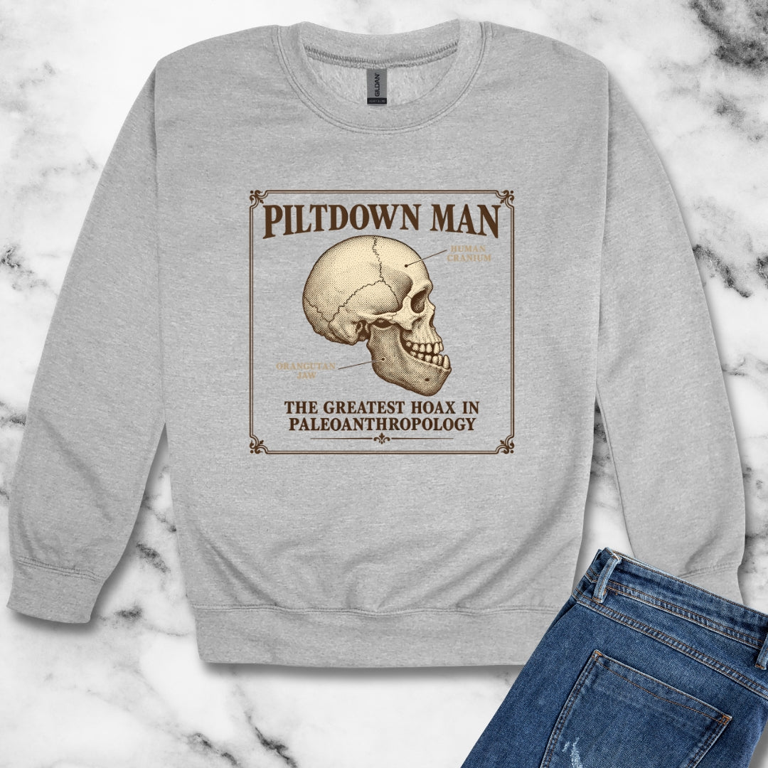 Piltdown Man Scientific Illustration Unisex Heavy Crewneck Sweatshirt