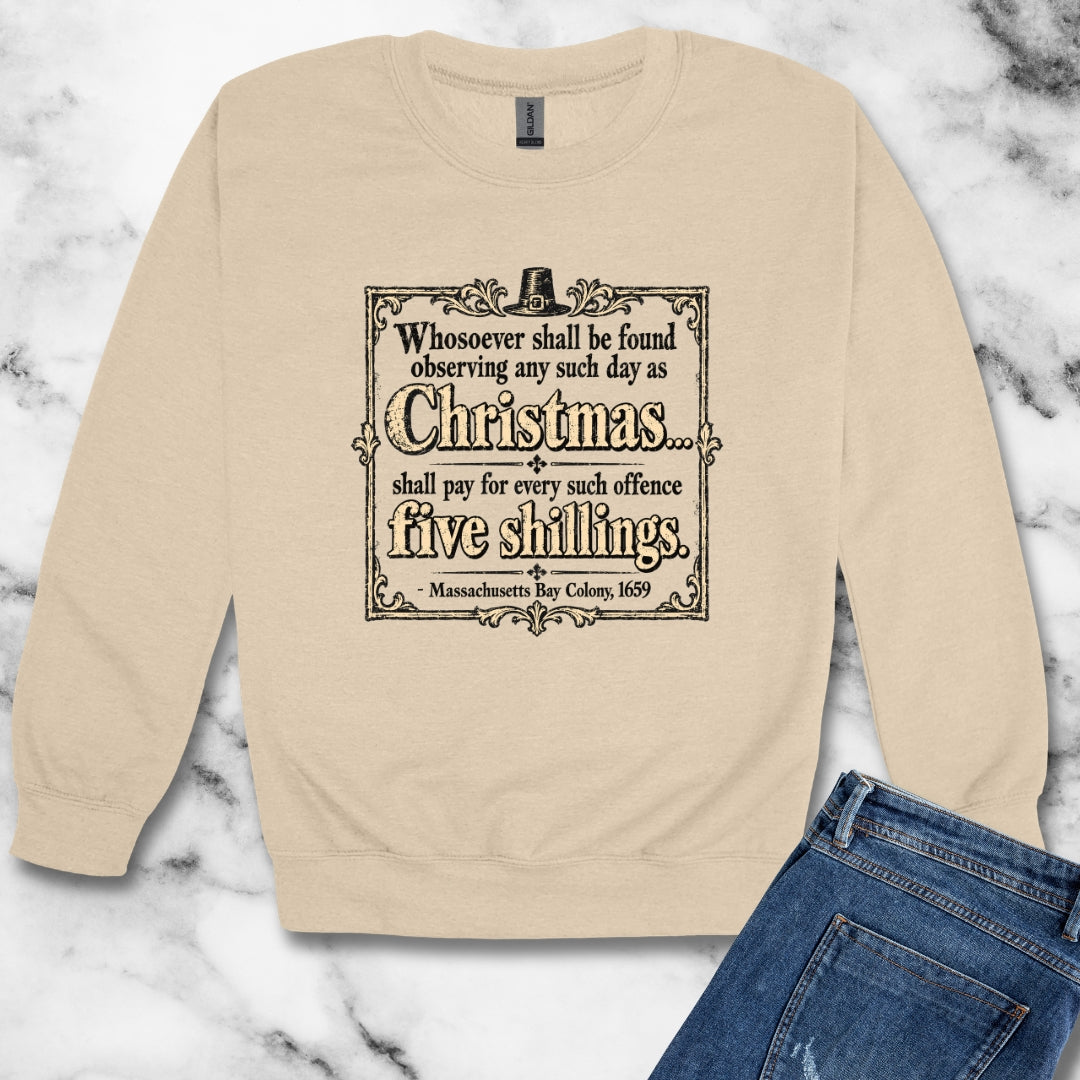 Christmas Banned in Massachusetts Bay Colony Unisex Heavy Crewneck Sweatshirt