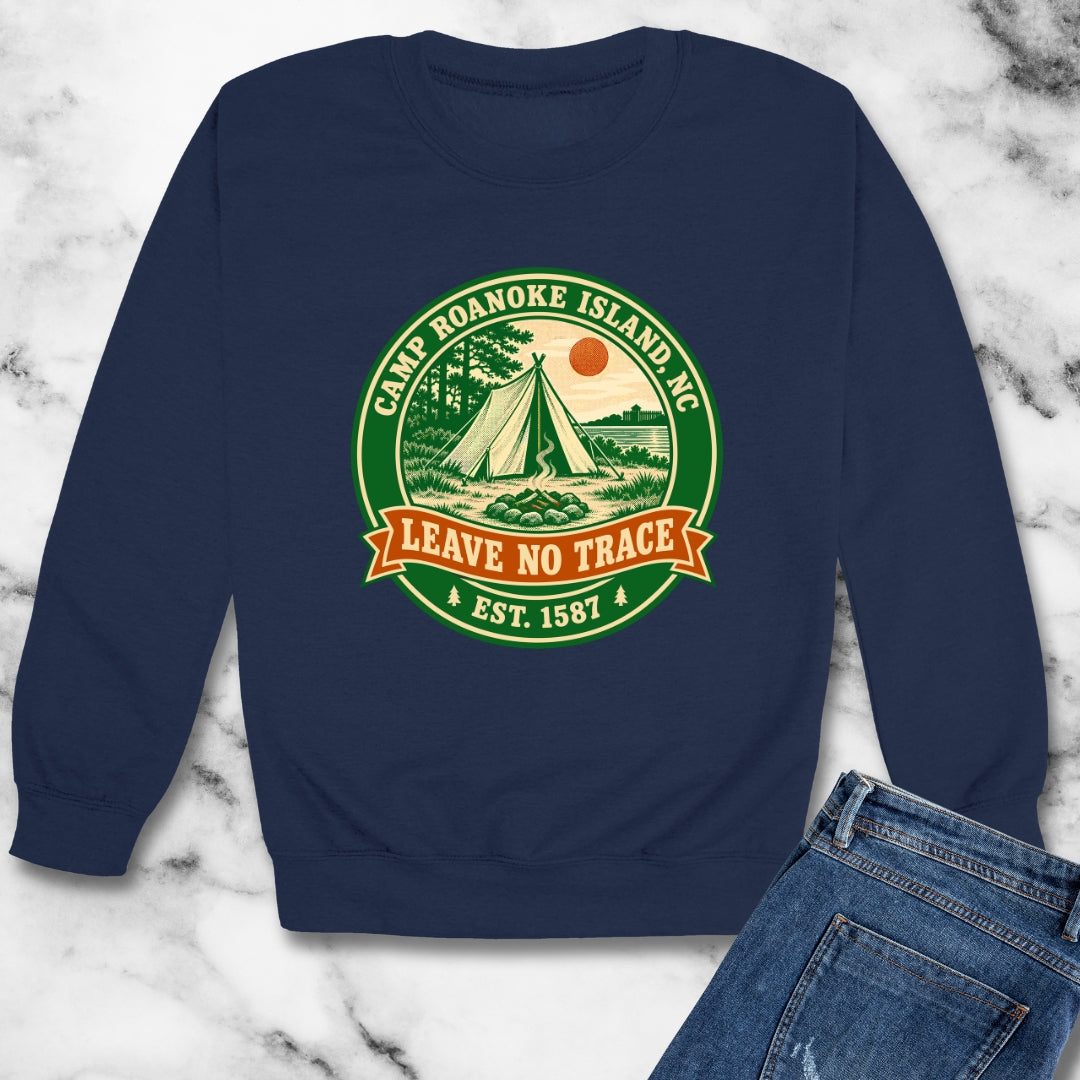 Camp Roanoke Leave No Trace Unisex Heavy Crewneck Sweatshirt