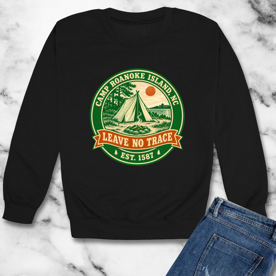 Camp Roanoke Leave No Trace Unisex Heavy Crewneck Sweatshirt