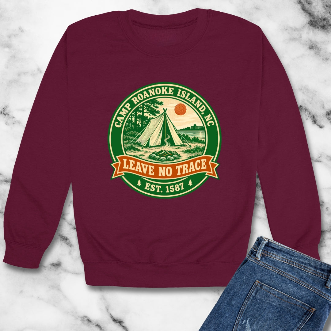 Camp Roanoke Leave No Trace Unisex Heavy Crewneck Sweatshirt