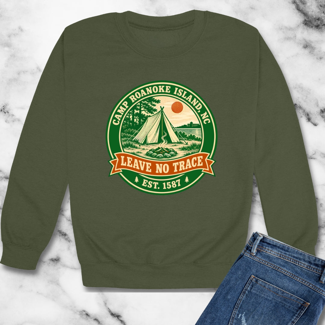 Camp Roanoke Leave No Trace Unisex Heavy Crewneck Sweatshirt