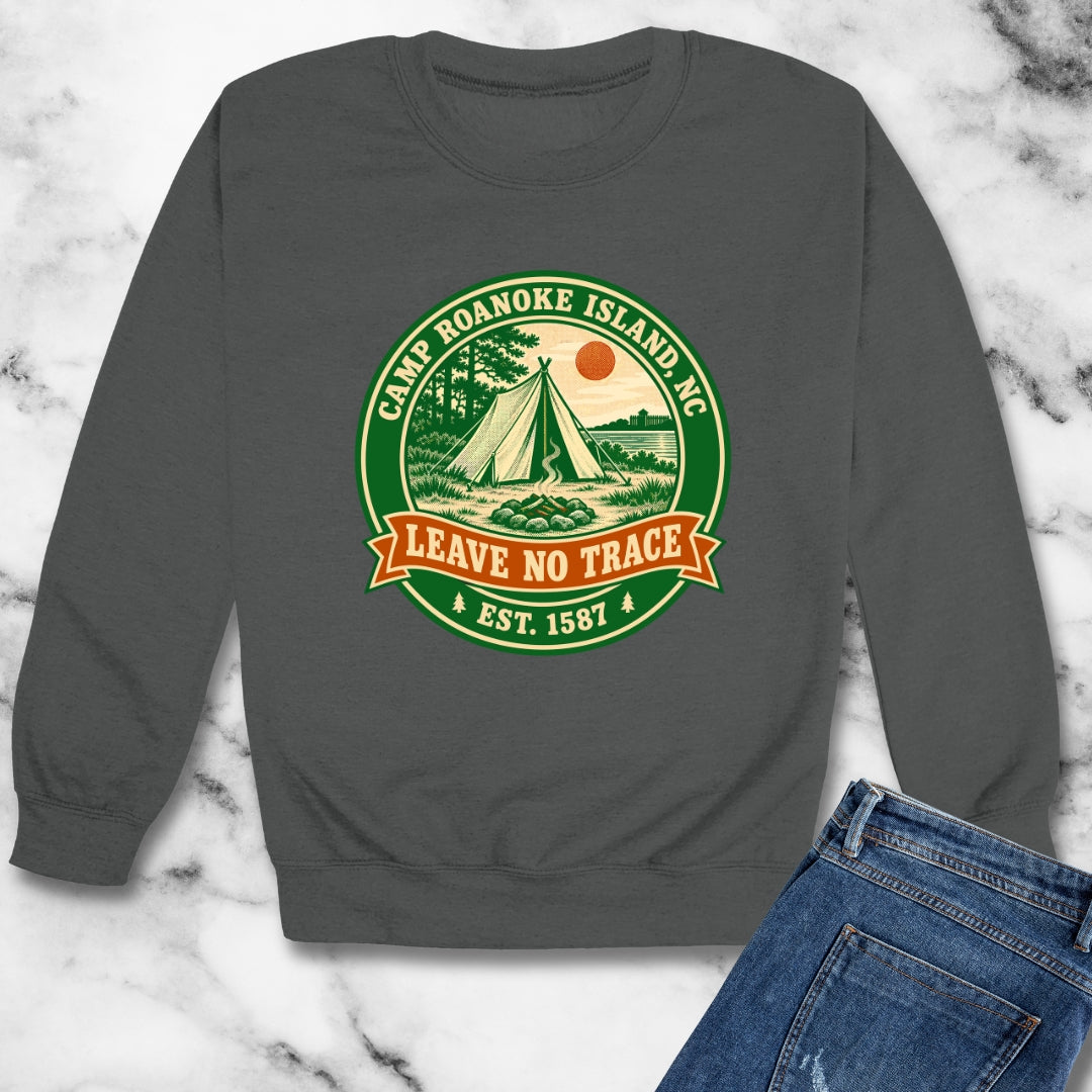 Camp Roanoke Leave No Trace Unisex Heavy Crewneck Sweatshirt