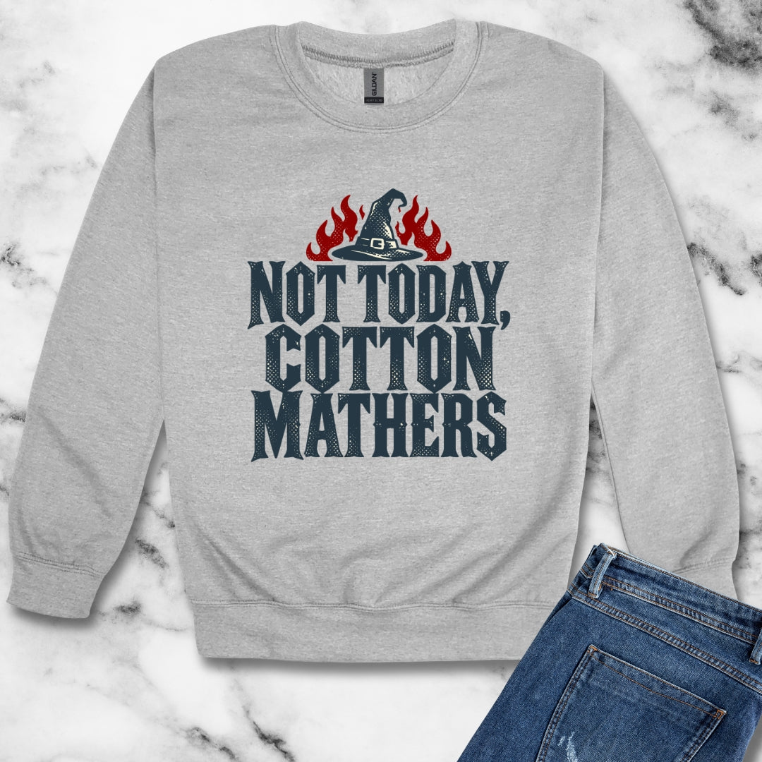 Not Today Cotton Mathers Unisex Heavy Crewneck Sweatshirt