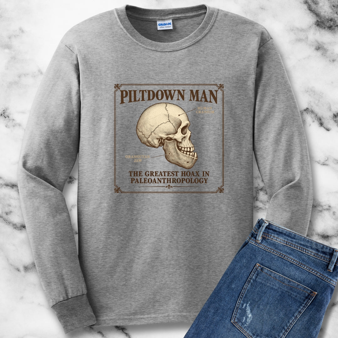 Piltdown Man Scientific Illustration Unisex Long Sleeve Tee