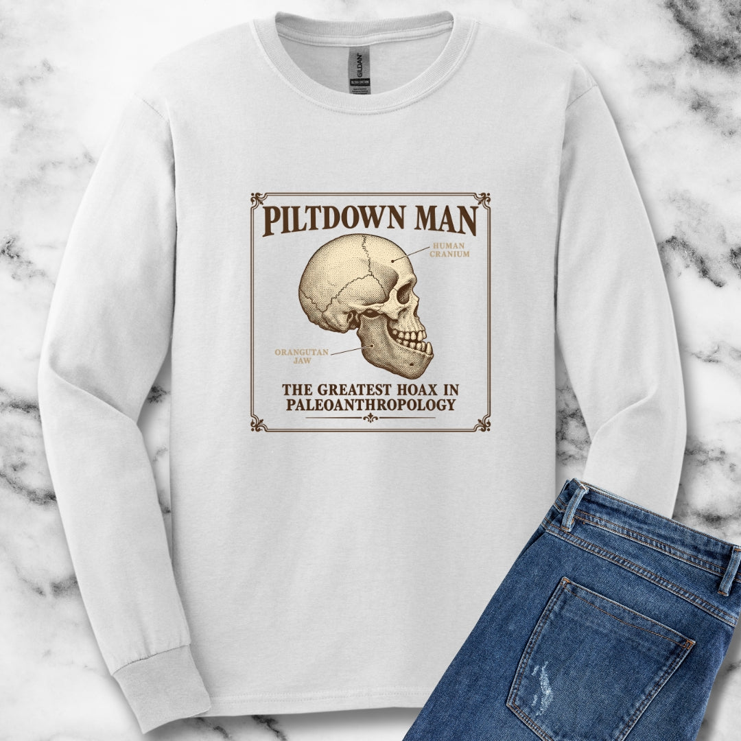 Piltdown Man Scientific Illustration Unisex Long Sleeve Tee