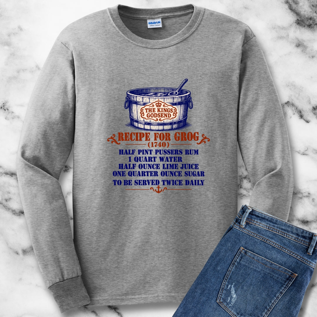Kings Godsend Grog Recipe Unisex Long Sleeve Tee