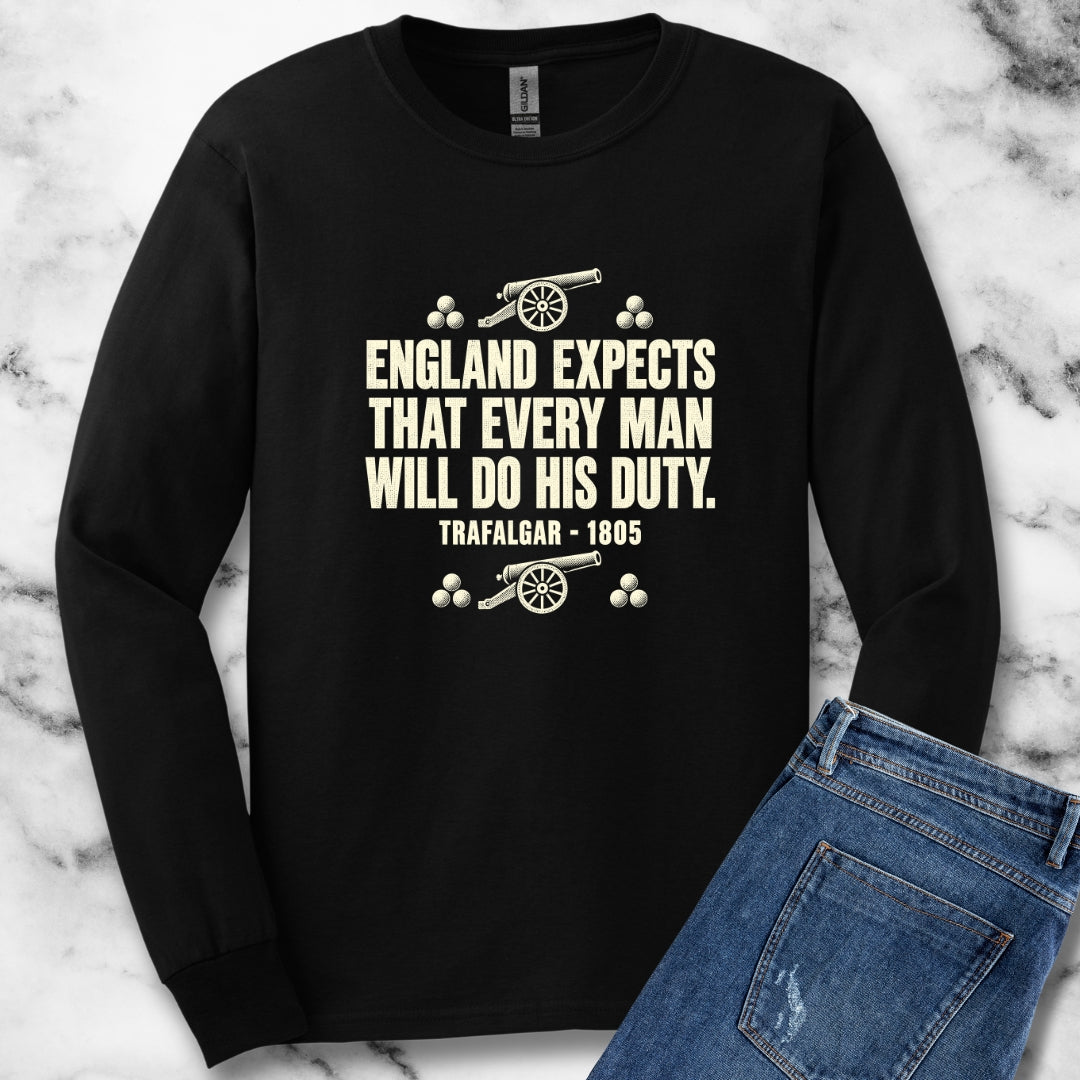 England Expects Trafalgar 1805 Unisex Long Sleeve Tee