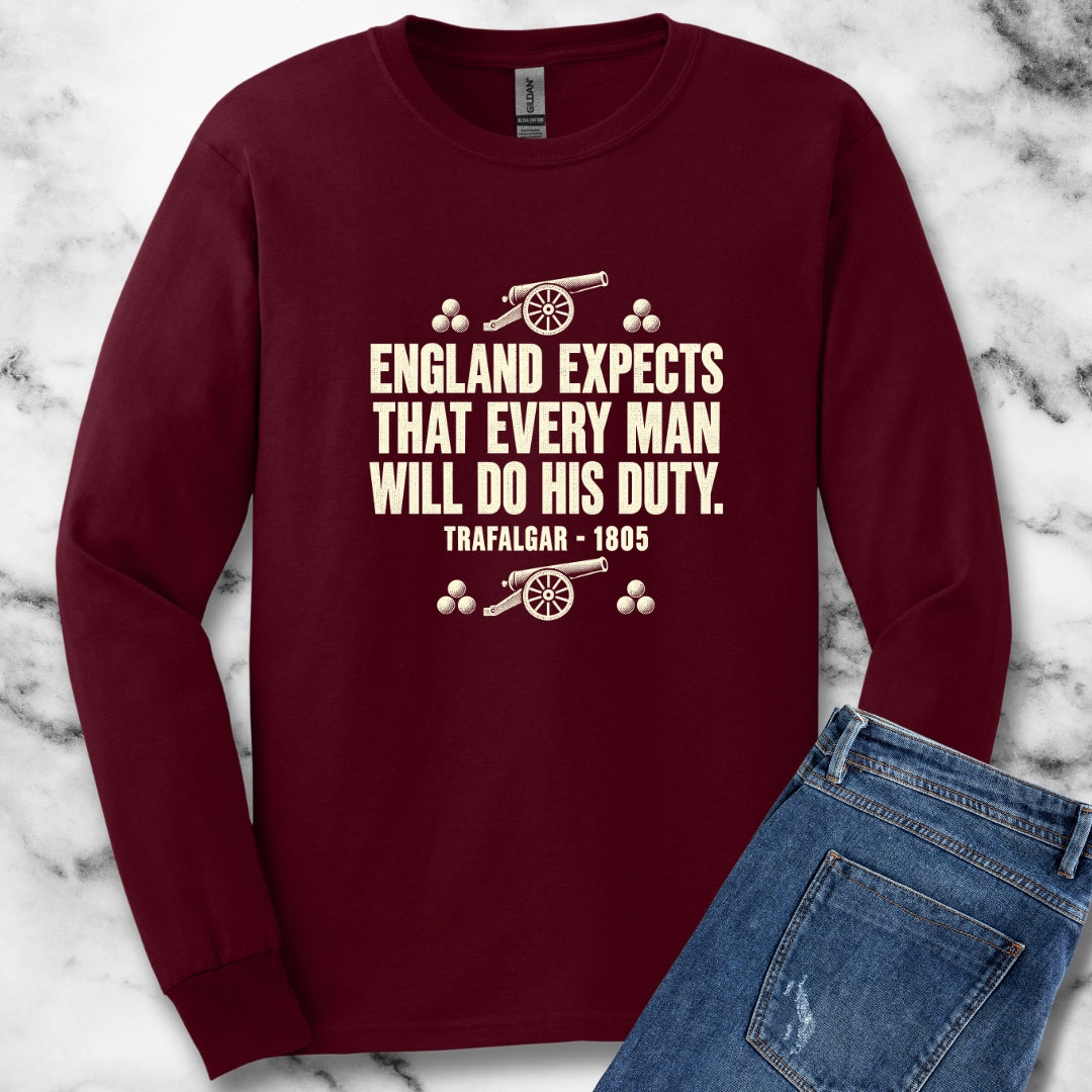 England Expects Trafalgar 1805 Unisex Long Sleeve Tee