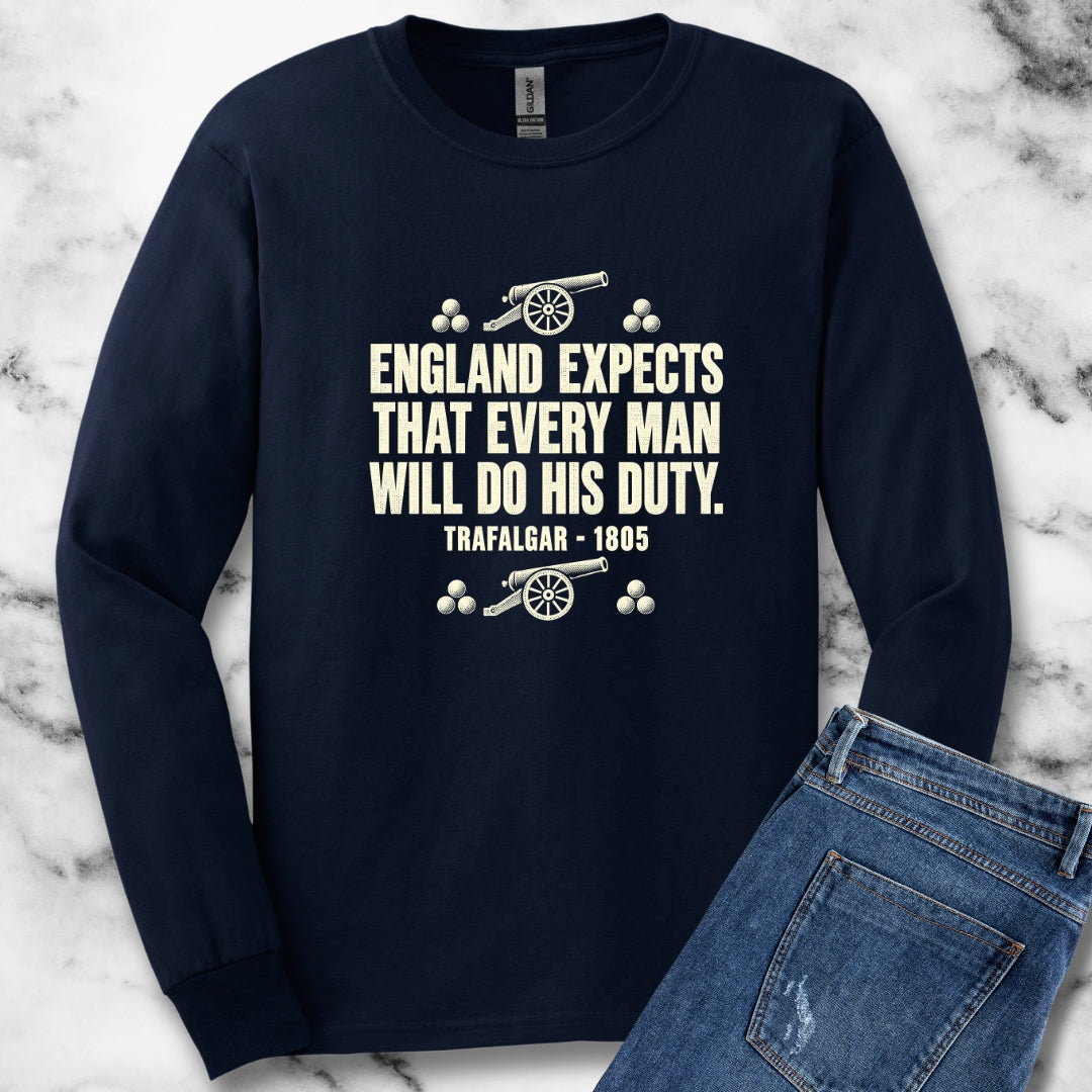 England Expects Trafalgar 1805 Unisex Long Sleeve Tee