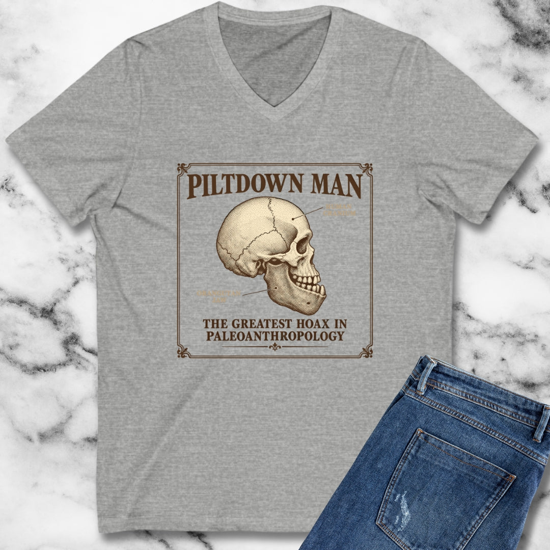 Piltdown Man Scientific Illustration V-neck