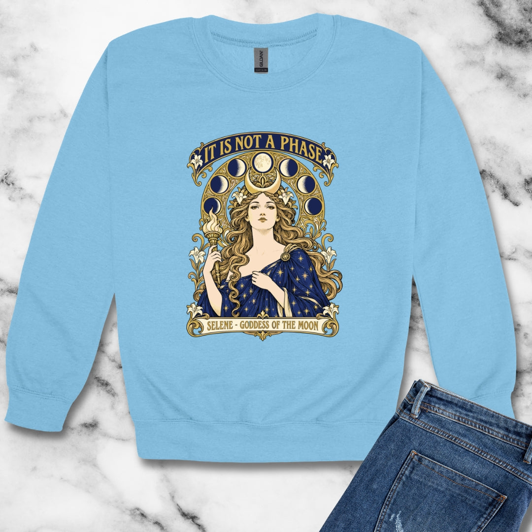 It's Not A Phase Selene Mucha Unisex Heavy Crewneck Sweatshirt