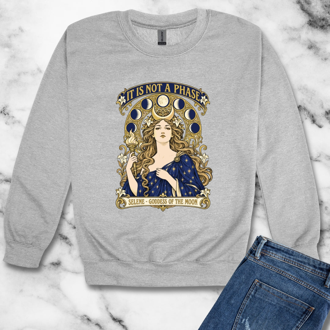 It's Not A Phase Selene Mucha Unisex Heavy Crewneck Sweatshirt