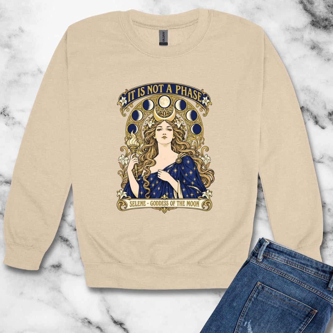 It's Not A Phase Selene Mucha Unisex Heavy Crewneck Sweatshirt