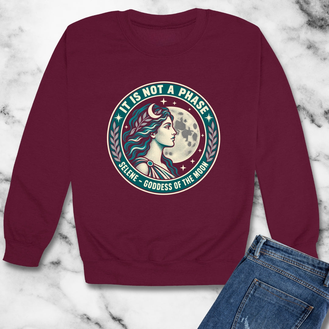 Selene Goddess of the Moon Unisex Heavy Crewneck Sweatshirt
