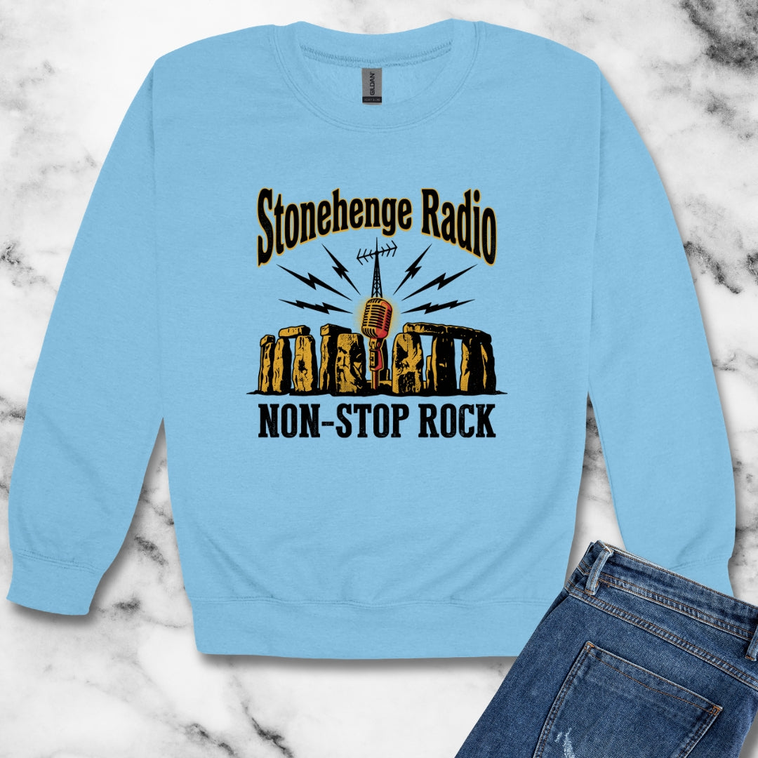 Stonehenge Radio Non-Stop Rock Unisex Heavy Crewneck Sweatshirt