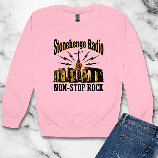 Stonehenge Radio Non-Stop Rock Unisex Heavy Crewneck Sweatshirt