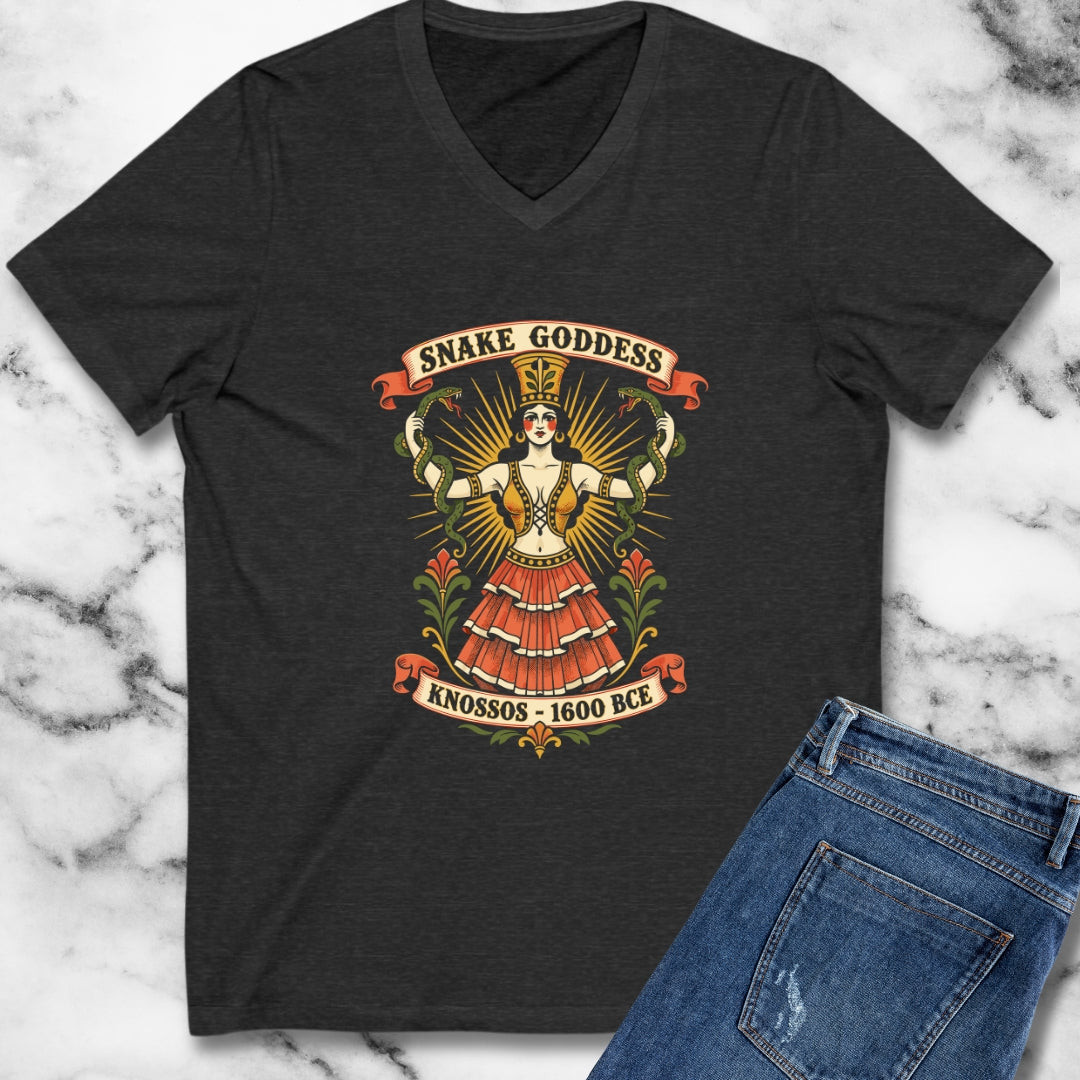 Snake Goddess Knossos V-Neck