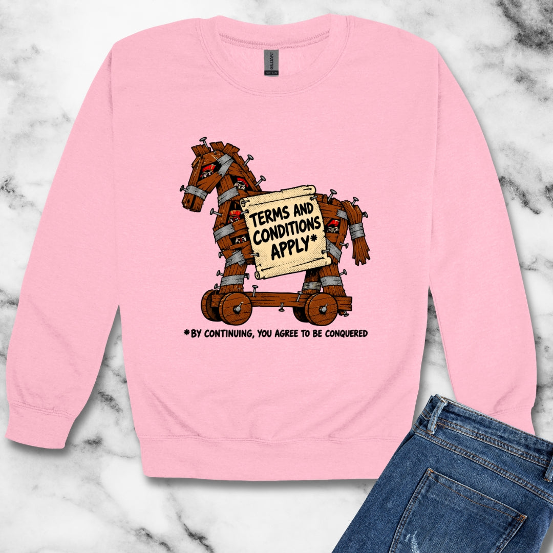 Trojan Horse Terms and Conditions Unisex Heavy Crewneck Sweatshirt