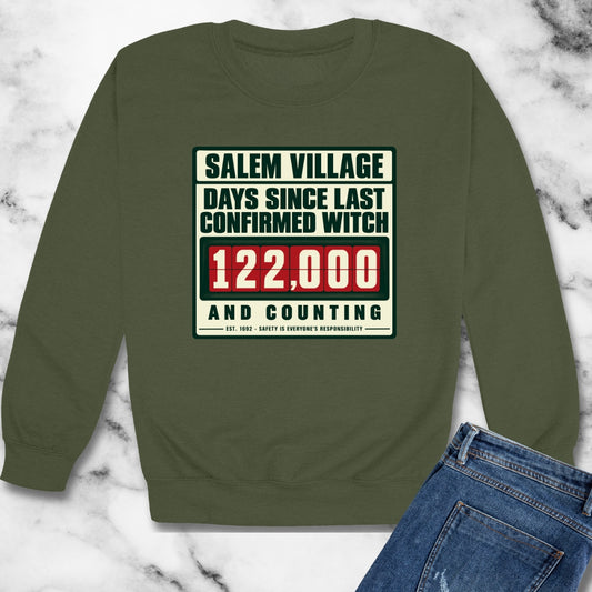 Salem Village Days Since Last Witch Unisex Heavy Crewneck Sweatshirt