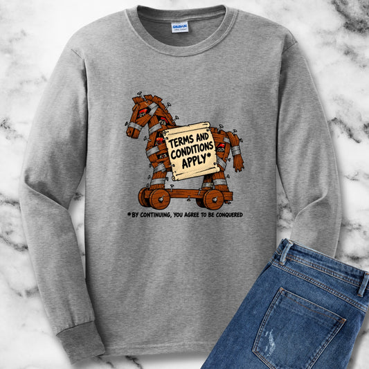 Trojan Horse Terms and Conditions Unisex Long Sleeve Tee