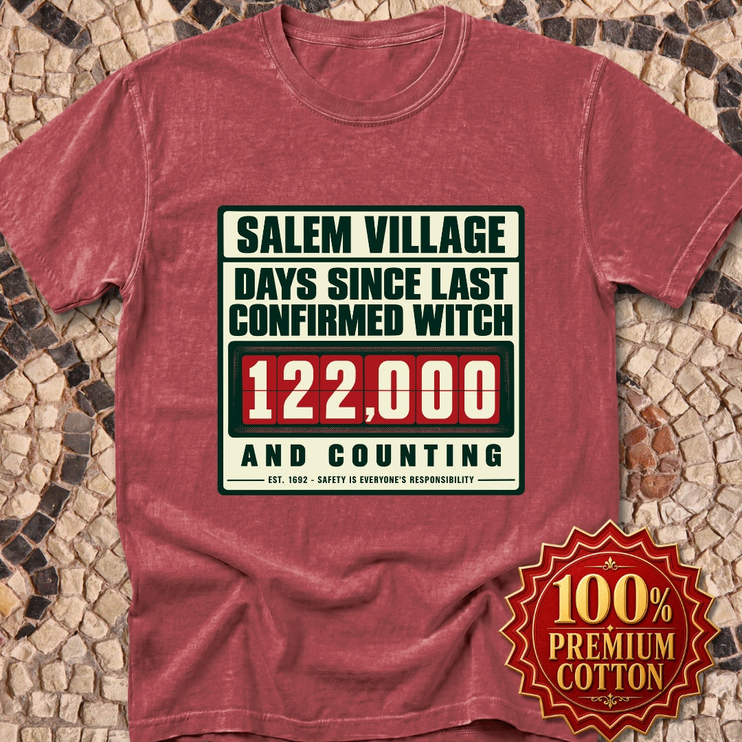 Salem Village Days Since Last Witch Premium Tee