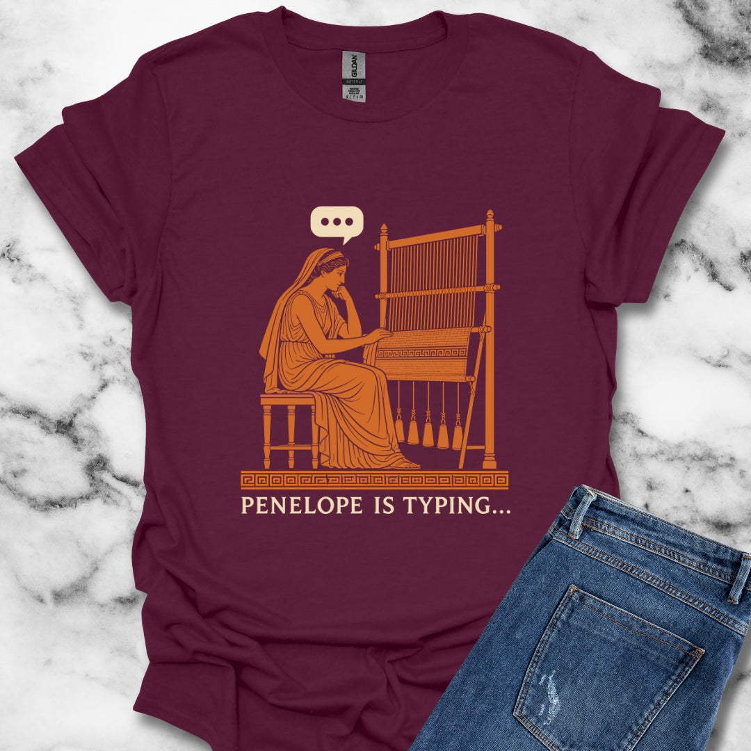 Odysseus Penelope Is Typing Red Figure T-Shirt