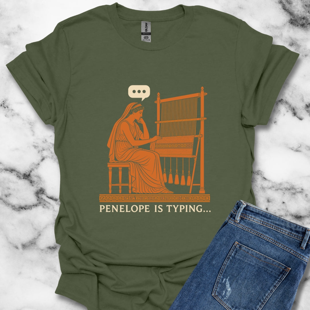 Odysseus Penelope Is Typing Red Figure T-Shirt