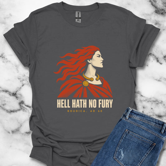 Boudica Hell Hath No Fury Flat Vector T-Shirt