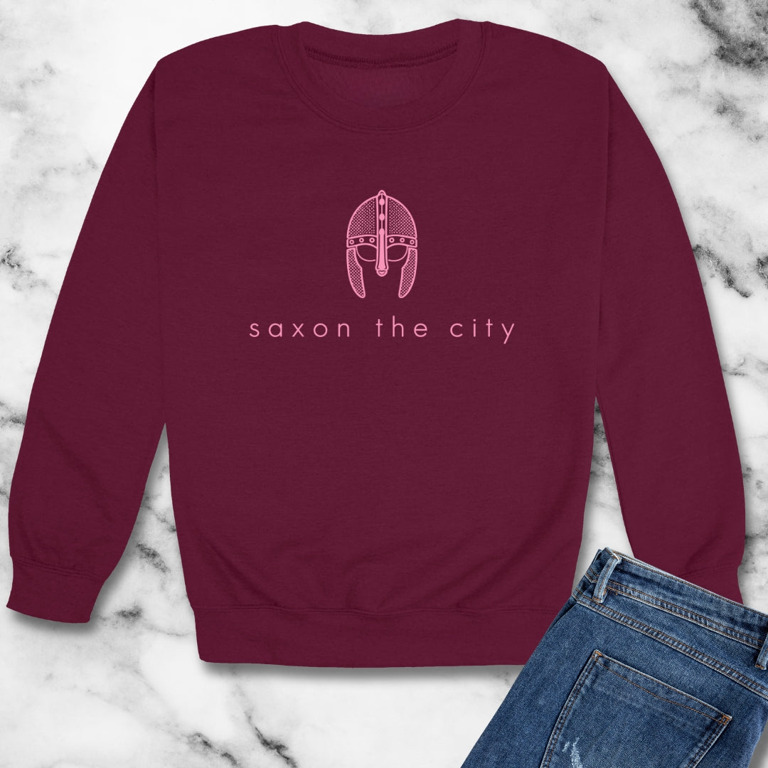Saxon The City Logo Parody Unisex Heavy Crewneck Sweatshirt