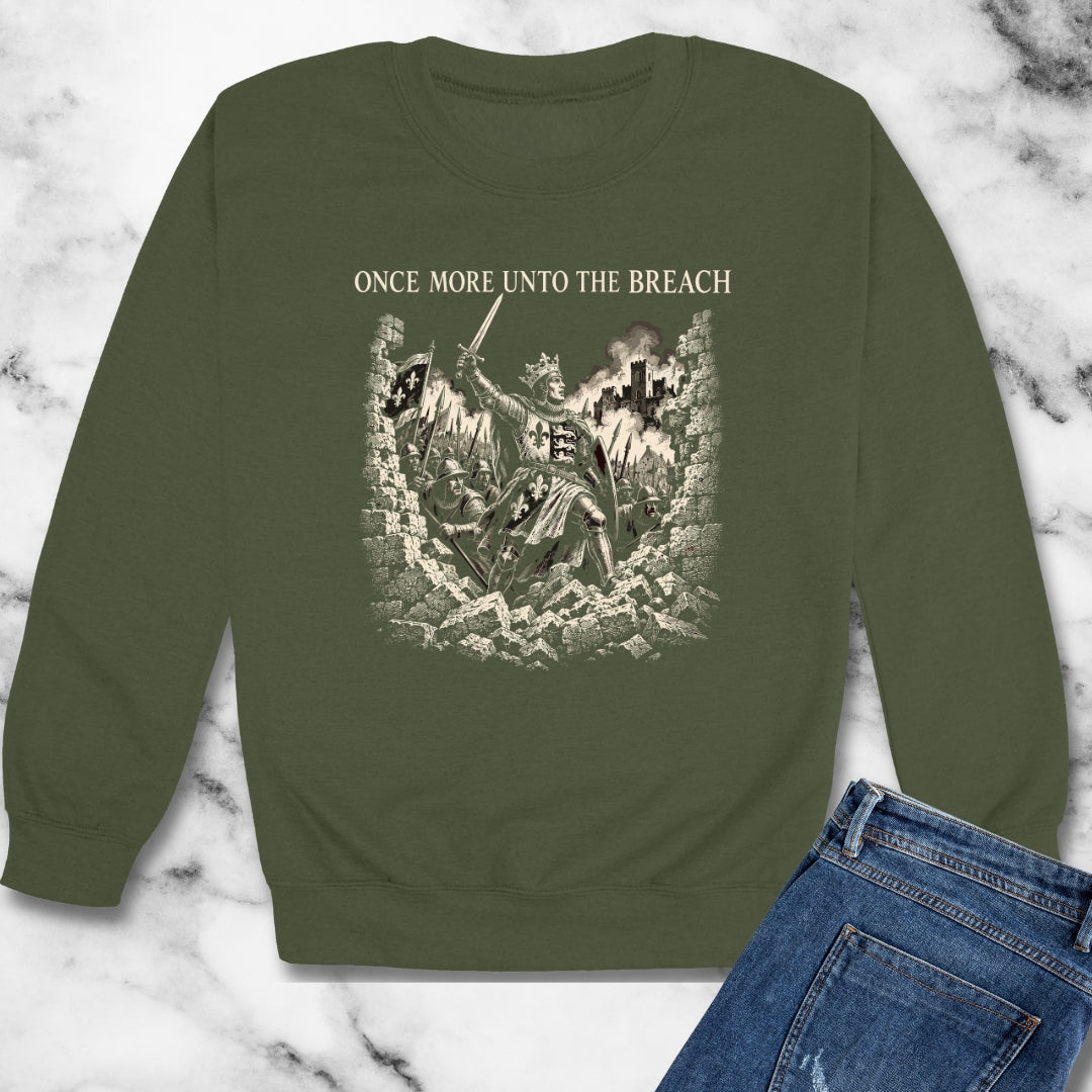 Henry V Unto The Breach Engraving Unisex Heavy Crewneck Sweatshirt
