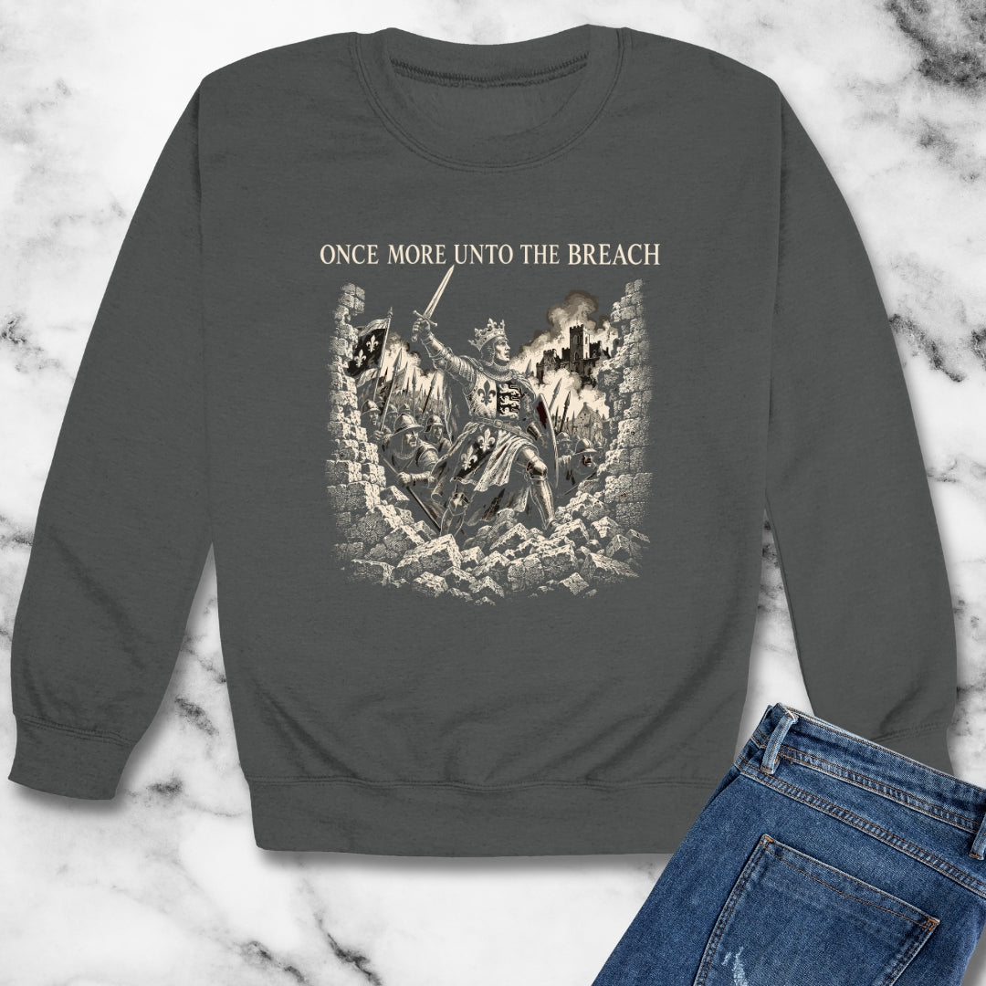 Henry V Unto The Breach Engraving Unisex Heavy Crewneck Sweatshirt