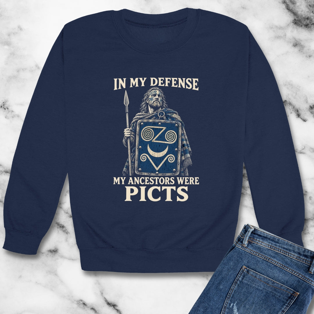 In My Defense Ancestors Were Picts Unisex Heavy Crewneck Sweatshirt