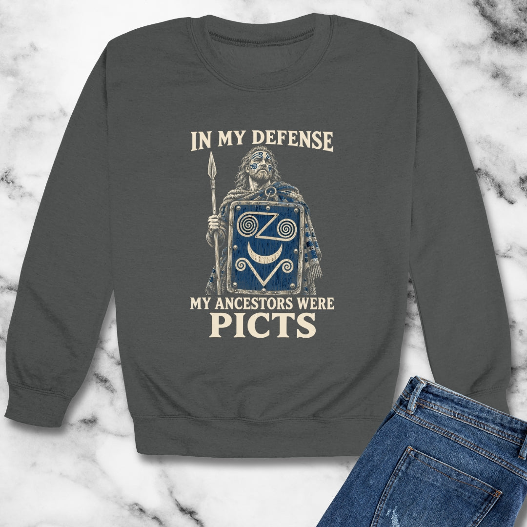 In My Defense Ancestors Were Picts Unisex Heavy Crewneck Sweatshirt