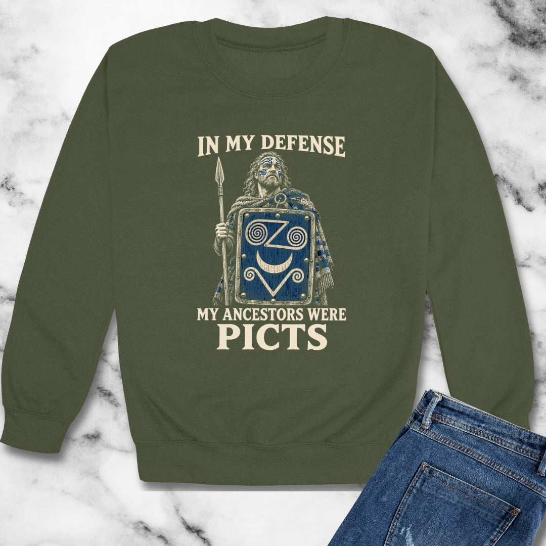 In My Defense Ancestors Were Picts Unisex Heavy Crewneck Sweatshirt