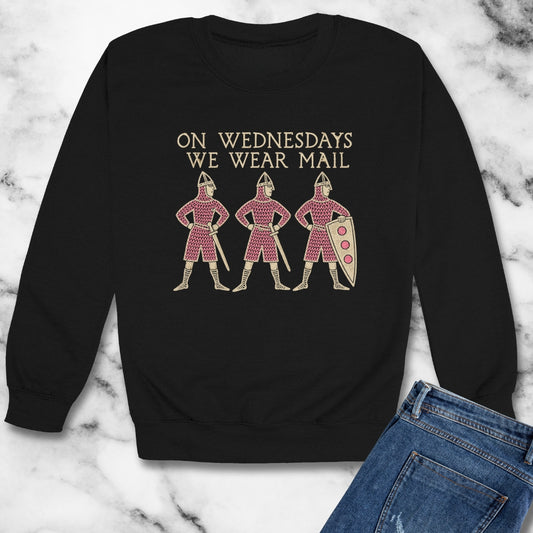 On Wednesdays We Wear Mail Tapestry Unisex Heavy Crewneck Sweatshirt
