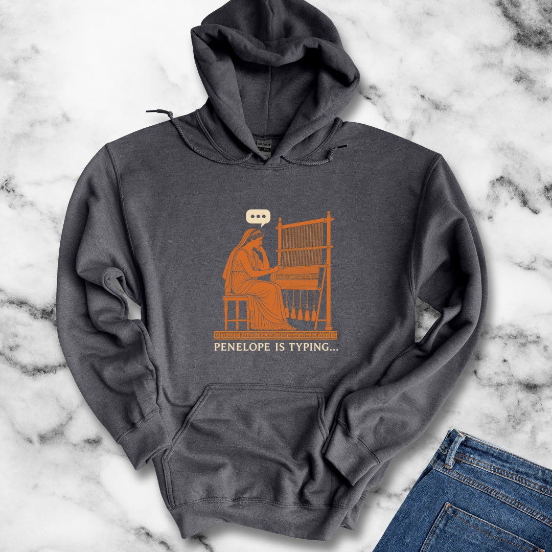 Odysseus Penelope Is Typing Red Figure Hoodie