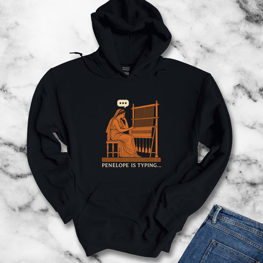 Odysseus Penelope Is Typing Red Figure Hoodie