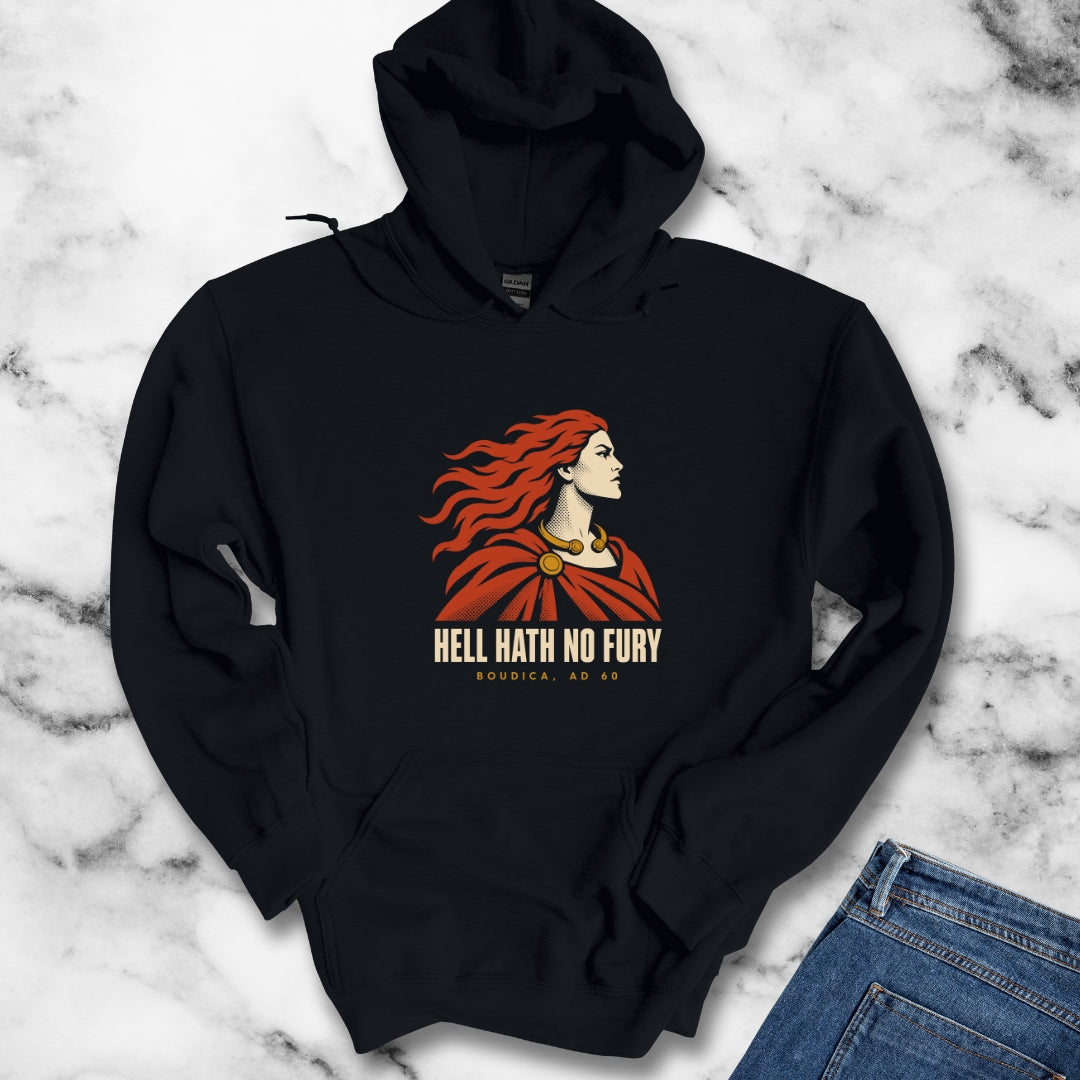 Boudica Hell Hath No Fury Flat Vector Hoodie