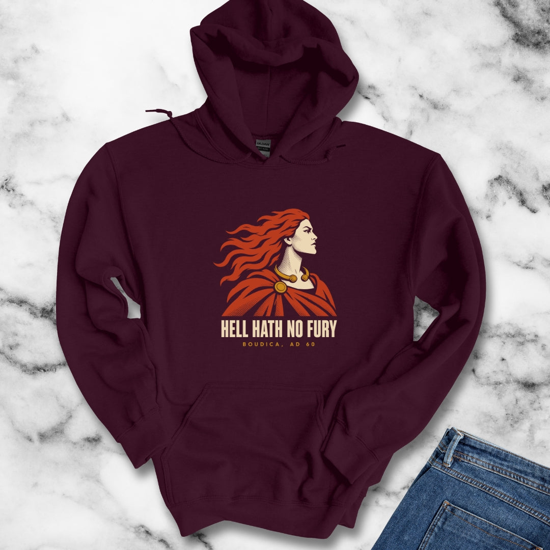 Boudica Hell Hath No Fury Flat Vector Hoodie